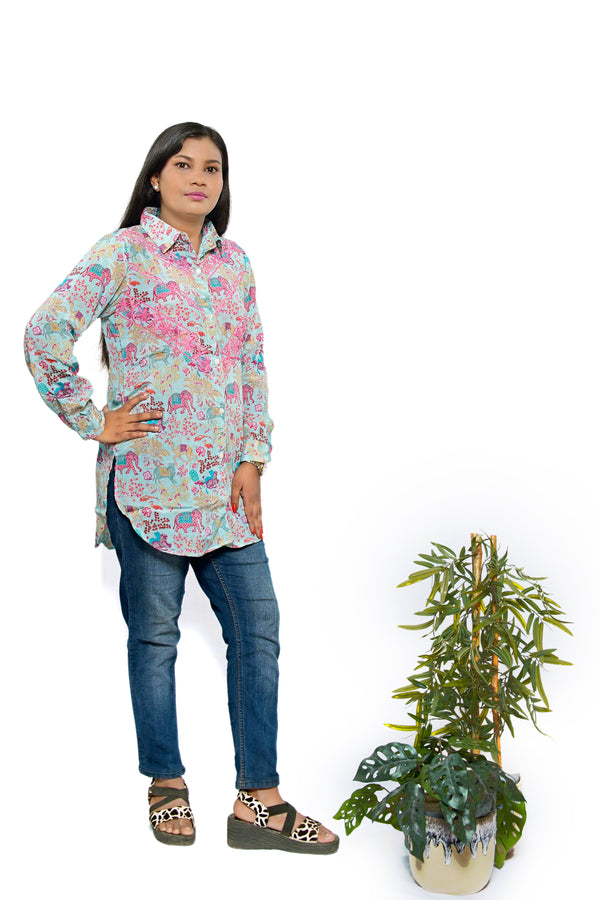 Indian motif printed shirt