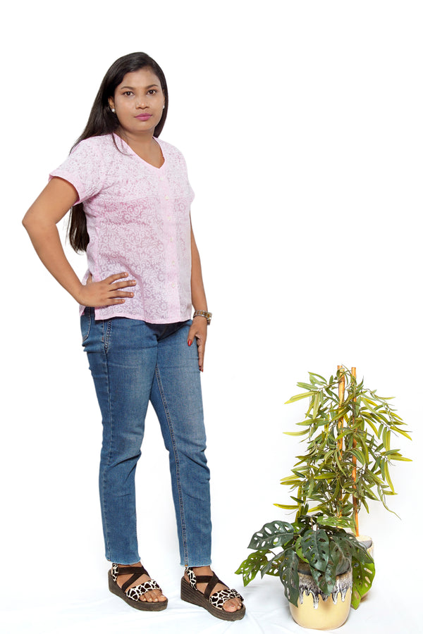 Baby pink brasso top