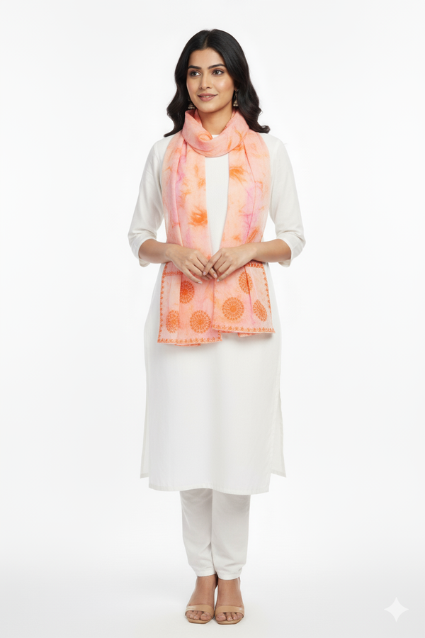 The Tie-Dye Orange/Pink Stole